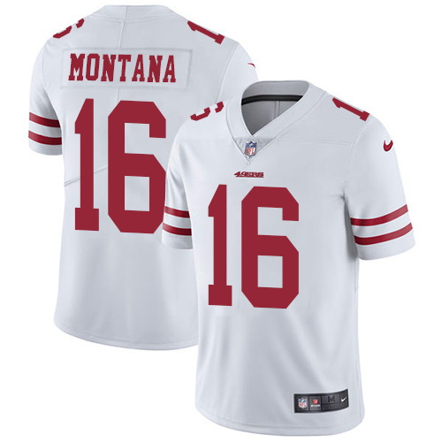 Nike 49ers #16 Joe Montana White Men's Stitched NFL Vapor Untouchable Limited Jersey